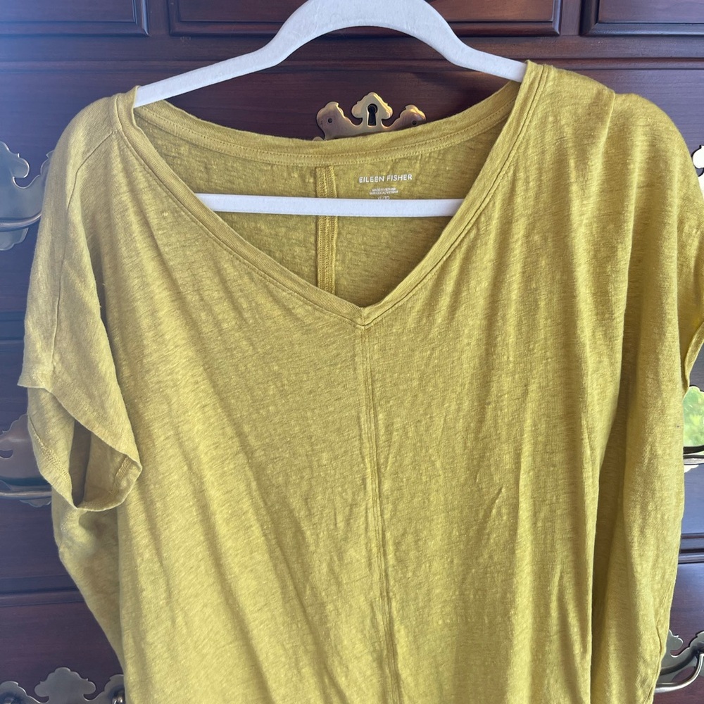 Eileen Fisher Yellow Dolman Sleeve Blouse